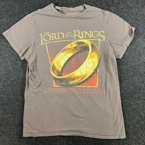 Lord of the Rings T-Shirt Mens Small Brown One Ring Graphic Movie Promo Tee